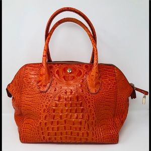 Fabulous Furla Croc Embossed Leather Handbag